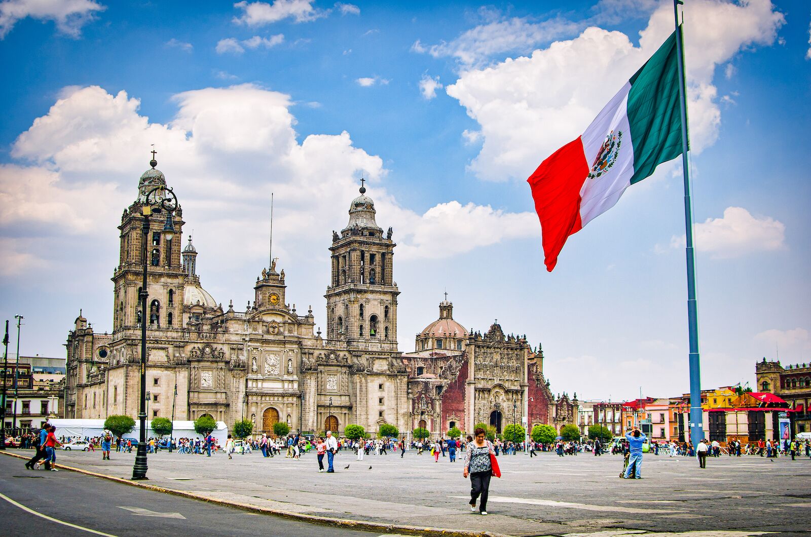 Zócalo square and Metropolitan Cathedral in Mexico City